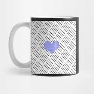 Blue heart - Abstract geometric pattern - black and white. Mug